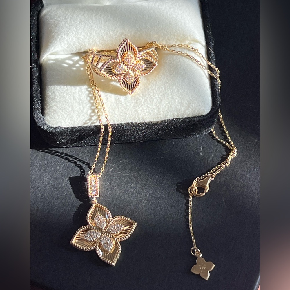 18k gold Necklace and Ring Set - Picture 3 of 15